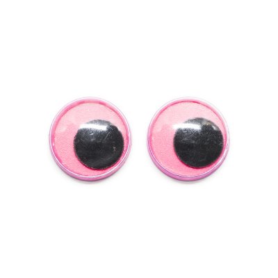 Plastögon med rörlig pupill - 12 mm - Rosa