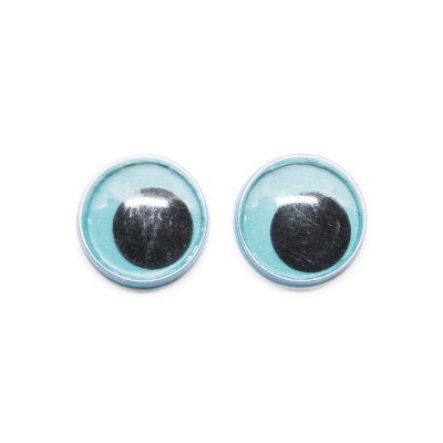 Plastögon med rörlig pupill - 12 mm - Blå