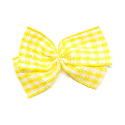 Tygrosett - Rutig - Vit/Gul- 4,5 x 3 cm