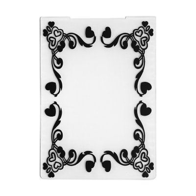 Embossing Folder/Präglingsplatta - 10,5 x 14,5 cm - Ram med hjärtan