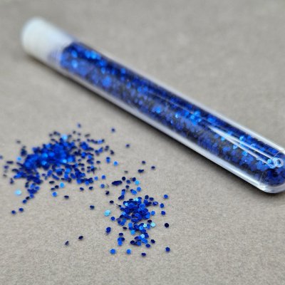 glitterströssel, glitter, blå