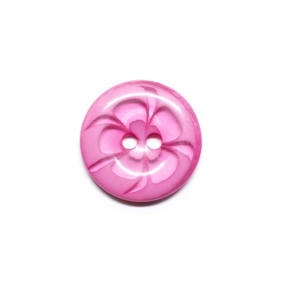 Plastknapp - 16 mm - Rosa blomma