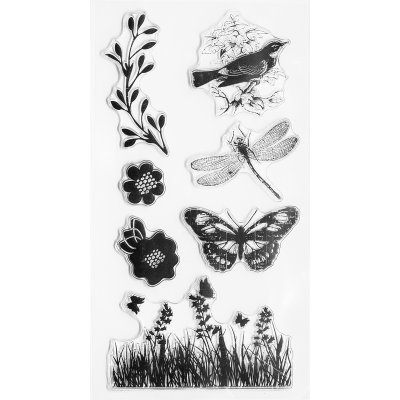 Clearstamps - Genomskinliga stämplar - Insekter, Fåglar & Blommor