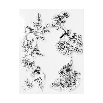 Clearstamps - Genomskinliga stämplar - Fåglar & Blommor