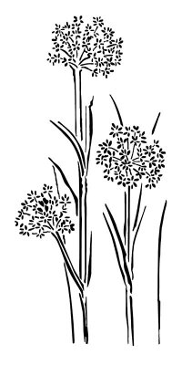 Schablon - 12 x 23 cm - Blommor